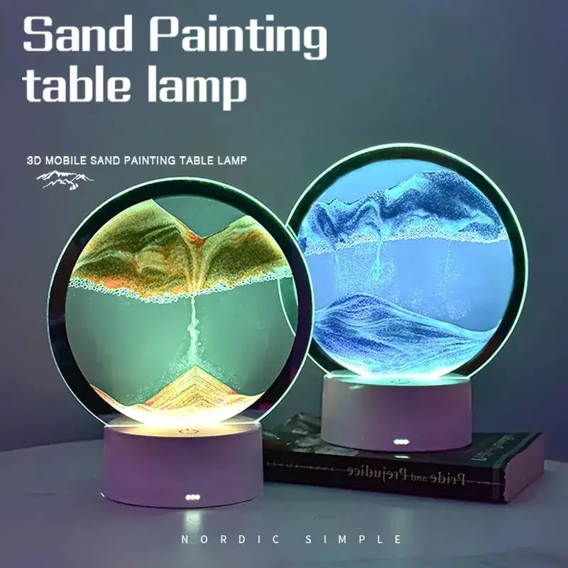 3D Moving Sand Art Lamp for Home Decoration (1pc)